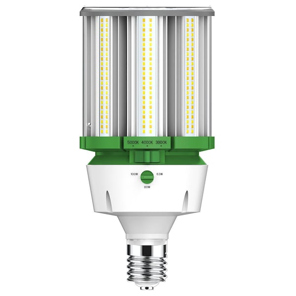 L1 LED Corn Light, Adjustable Watt / Color, 63/80/100W, 3/4/5,000K, E39 Base, 110Lm/W, Ac100-277V LOC-CL-MW(63/80/100) MCCT(30/40/50)D - main
